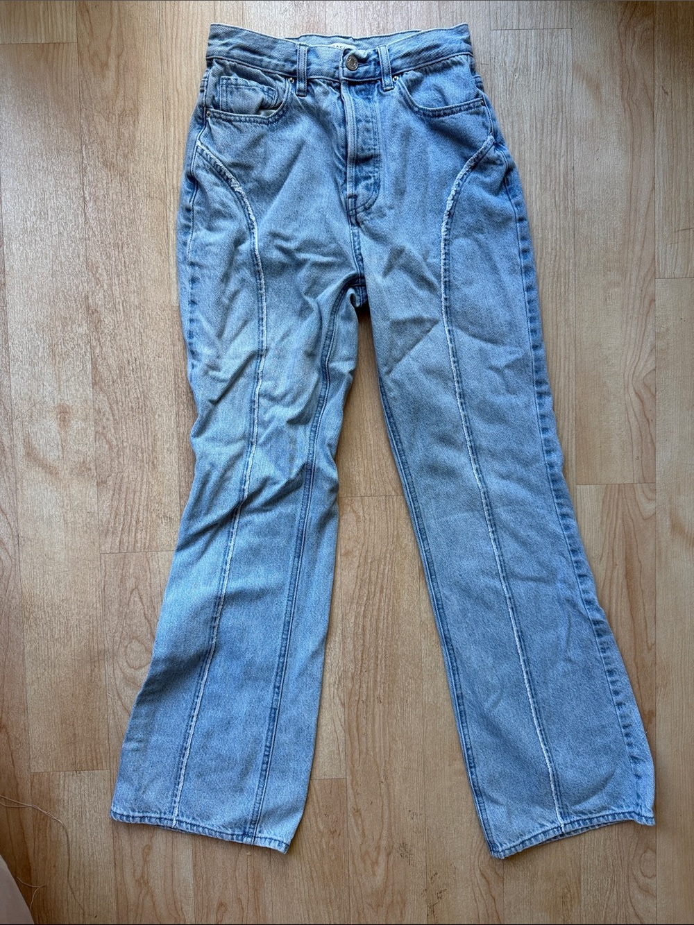 PacSun Light Blue High Rise Bootcut Jeans with Front Seams